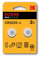 Литиевая батарейка Kodak CR2025-2BL, 2шт