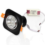 Светодиодный светильник Spotlight AR-CB-7W (7W, 220V, квадрат, корпус черный) (теплый белый 3000K), 1шт