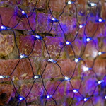 Гирлянда Сеть 2х1,5м, черный ПВХ, 288 LED Белые/Синие (контроллер в комплекте), 1шт