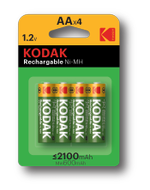 Аккумуляторы NiMH (никель-металлгидридные) Kodak HR6-4BL 2100mAh [KAAHRP-4], 4шт