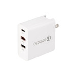 Сетевое зарядное устройство для iPhone/iPad REXANT 2xUSB+USB Type-С, переходник + адаптер, 48W белое, 1шт