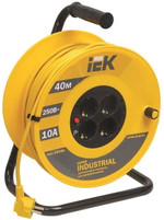 Удлинитель на катушке 4х40м с заземл. 10А IP20 Industrial УК40 3х1 термозащита IEK WKP14-10-04-40, 1шт