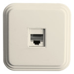Розетка компьютерная 1-местная RJ-45, PST00-21-20 (РК8-01-БЖ), слоновая кость, 1шт