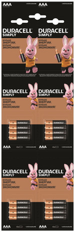 Алкалиновая батарейка 5009140⁄5008102 Duracell LR03-4BL BASIC 4*4, 1шт