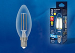 Led-c35-9w/3000k/e14/cl pls02wh лампа светодиодная. форма свеча, прозрачная. серия sky. теплый белый свет (3000К). Картон. ТМ Uniel., 1шт