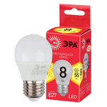 Лампочка светодиодная ЭРА RED LINE LED P45-8W-827-E27 R Е27 / E27 8 Вт шар теплый белый свет, 1шт