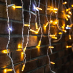 Гирлянда светодиодная Бахрома (Айсикл), 4,8х0,6м, 176 LED ЖЕЛТЫЙ, белый ПВХ, IP65, эффект мерцания, 230В NEON-NIGHT (нужен шнур питания 303-500-1), 1шт