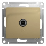 Розетка телевизионная оконечная TV 1-м СП Glossa 1дБ механизм титан SE GSL000491, 1шт