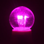 Лампа шар Е27 6 LED Ø45мм - розовая, прозрачная колба, эффект лампы накаливания, 1шт