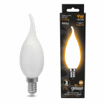 Лампа Gauss Filament Свеча на ветру 9W 590lm 3000К Е14 milky LED, 1шт
