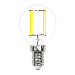 Led-g45-6w/4000k/e14/cl/slf лампа светодиодная. форма “шар”, прозрачная. белый свет (4000K). ТМ Volpe, 1шт