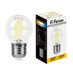 Лампа светодиодная, (15W) 230V E27 2700K прозрачная, LB-515, 1шт