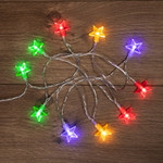 Гирлянда светодиодная Звездочки 1,5 м, 10 LED, прозрачный ПВХ, цвет свечения мультиколор, 2 х АА (батарейки не в комплекте) NEON-NIGHT, 1шт