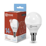 Лампа светодиодная LED-ШАР-VC 14Вт 230В E14 6500К 1330лм IN HOME 4690612047850, 1шт