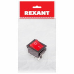 Выключатель клавишный 250V 15А (6с) ON-ON красный с подсветкой (RWB-506, SC-767) REXANT Индивидуальная упаковка 1 шт, 1шт