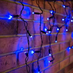 Гирлянда светодиодная Бахрома (Айсикл), 4,8х0,6м, 176 LED СИНИЙ, черный ПВХ, IP65, постоянное свечение, 230В NEON-NIGHT (шнур питания в комплекте), 1шт