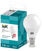 Лампа светодиодная Eco G45 9Вт шар 4000К нейтр. бел. E14 230В IEK LLE-G45-9-230-40-E14, 1шт