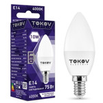 Лампа светодиодная 10Вт С37 4000К Е14 176-264В TOKOV ELECTRIC TKE-C37-E14-10-4K, 1шт