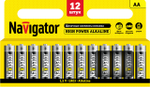 Элемент питания алкалиновый AA/LR6 94 782 NBT-NE-LR6-BP12 (блист.12шт) Navigator 94782, 1УП.12 шт