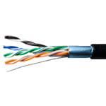 Кабель витая пара F/UTP кат.5E 4х2х24AWG solid Cu PE Outdoor Standard черн. (м) SUPRLAN 01-1028-1, 1м