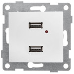 Розетка USB 2-м СП Bravo механизм бел. GUSI С10USB2-001, 1шт