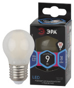 Лампочка светодиодная ЭРА F-LED P45-9w-840-E27 frost E27 / Е27 9Вт филамент шар матовый нейтральный белый свет, 1шт