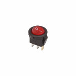 Выключатель клавишный круглый 250V 3А (3с) ON-OFF красный с подсветкой Micro (RWB-106, SC-214) REXANT, 10шт