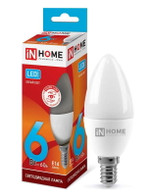 Лампа светодиодная LED-СВЕЧА-VC 6Вт свеча 4000К нейтр. бел. E14 570лм 230В IN HOME 4690612020396, 1шт