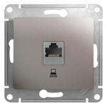 Розетка компьютерная 1-м Glossa RJ45 кат.5E механизм платина SE GSL001281K, 1шт