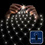 Светодиодная сетка 2*2 м, белая, 264 LED, 220 B, чёрный провод, колпачок, 1шт