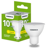 Лампа светодиодная PAR16 10Вт софит 3000К GU10 230В GENERICA LL-PAR16-10-230-30-GU10-G, 1шт