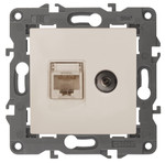 14-3110-02 ЭРА Розетка RJ45+TV, IP20, сл.кость, 1шт