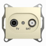 Розетка телевизионная оконечная TV/SAT 1-м СП Glossa 1дБ механизм беж. SE GSL000297, 1шт