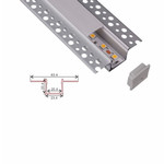 872 Алюминиевый профиль встраиваемый в гипсокартон 2500*23.4*20.4 mm прямой, 1шт