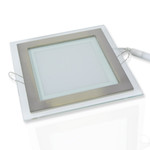 Стеклянная панель SKV-12W (квадрат в квадрате, 12W, 160x160mm) (белый 6000K), 1шт