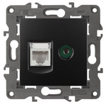 14-3110-05 ЭРА Розетка RJ45+TV, IP20, антрацит, 1шт