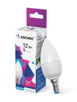 Лампа светодиодная 12Вт свеча 6500К холод. бел. E14 220В КОСМОС LkecLED12wCNE1465, 1шт