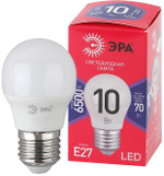 Лампочка светодиодная ЭРА RED LINE LED P45-10W-865-E27 R E27 / Е27 10Вт шар холодный дневной свет, 1шт