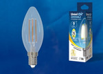 Led-c35-9w/3000k/e14/cl/dim gla01tr лампа светодиодная диммируемая. форма “свеча”, прозрачная. серия air. теплый белый свет (3000K). Картон. ТМ Uniel., 1шт