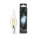 Лампа Gauss Filament Свеча на ветру 7W 580lm 4100К Е14 шаг. диммирование LED, 1шт