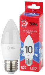 Светодиодная лампа LED B35-10W-865-E27 R ЭРА (диод, свеча, 10Вт, хол, E27), 1шт