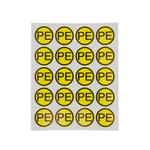 Наклейка знак электробезопасности «PE» d - 20 мм REXANT (20 шт на листе), 100шт