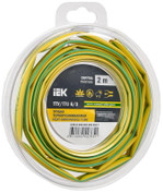 Трубка термоусадочная ТТУ нг-LS 6⁄3 желт./зел. (уп.2м) IEK UDR12-006-003-002-K52-T, 1УП.2 м