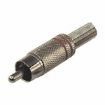 Разъем штекер RCA металл пайка черный/красный PROconnect, 100шт