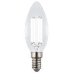 LED-C35-4W/4000K/E14/CL GLY01TR Лампа светодиодная. Форма “свеча”, прозрачная. Серия Яркая A++. Белый свет (4000K). Картон. ТМ Uniel, 11