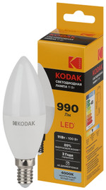 Лампочка светодиодная Kodak LED KODAK B35-11W-840-E14 E14 / Е14 11Вт свеча нейтральный белый свет, 1шт