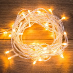 Гирлянда Твинкл Лайт 6 м, прозрачный ПВХ, 40 LED, цвет ТЕПЛЫЙ БЕЛЫЙ, 1шт