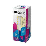 Лампа светодиодная LED 3Вт 220В G4 3000К КОСМОС LksmLED3wJCG4220v30, 1шт