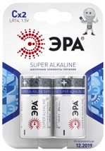 Батарейки ЭРА LR14-2BL SUPER Alkaline, 2шт