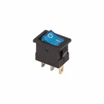 Выключатель клавишный 12V 15А (3с) ON-OFF синий с подсветкой Mini (RWB-206-1, SC-768) REXANT, 10шт